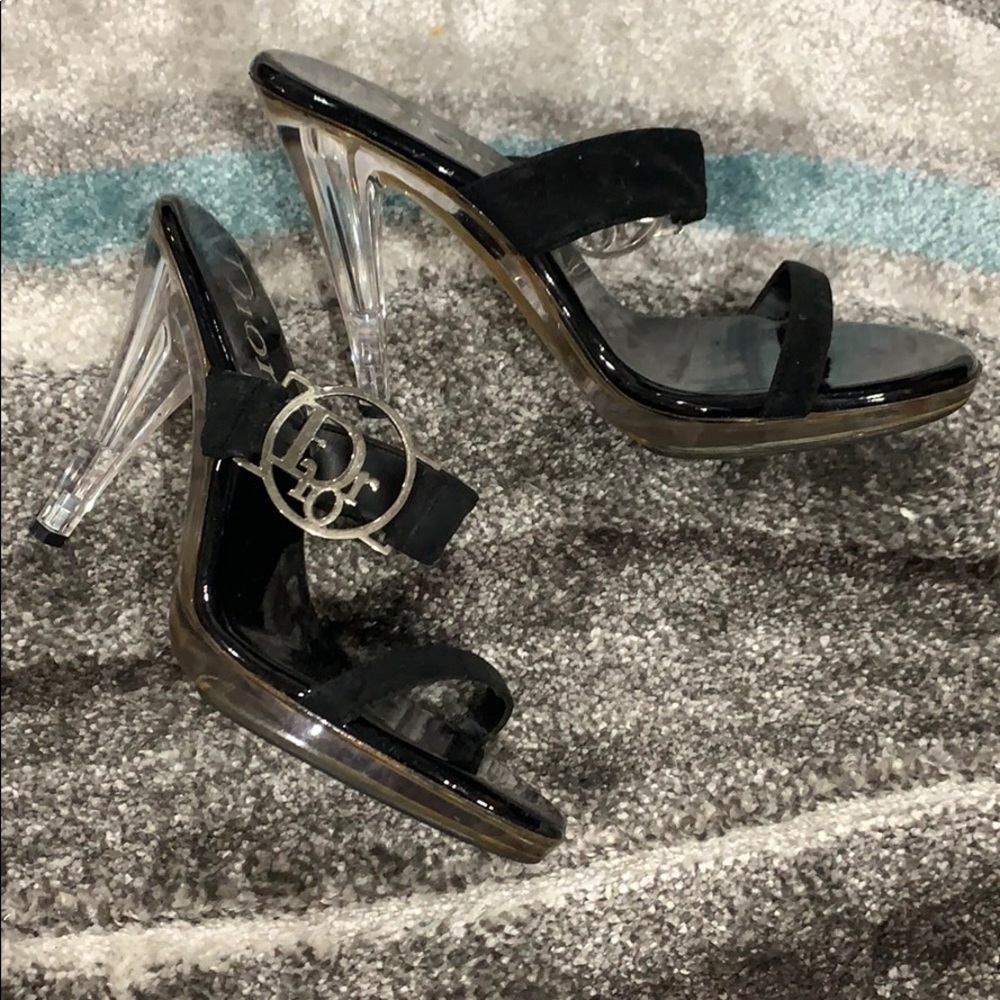 Christian Dior sandals. Black and clear. Size 39